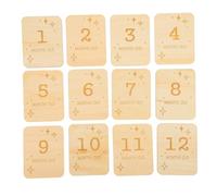 HOMSFOU 12pezzi Schede Commemorative Legno Per Ragazzo Ragazza Slices Legno Per Foto Mensili Con Design Naturale e Sicuro Per Festeggiare La Crescita Del Tuo Ragazzo Ragazza