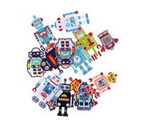 HOMSFOU 14 Pezzi Adorable Cartoon Robot Iron Patches per Abbigliamento e Jeans Toppe Ricamate per Riparazioni Diy su e Borse Design e Versatile
