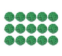 HOMSFOU 15 Palline Decorative in Vimini Rattan 5 Cm, Palla di Vite Appesa Verde, Ornamenti Fai da Te per Decorazione Casa, Asilo, Bar e Alberi di Natale