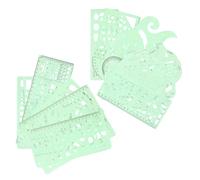 HOMSFOU 15 Pezzi Righello da Disegno per Lavori Elettrici e Architettura Interna, Leggero e Portatile in Plastico Verde Chiaro Varie Dimensioni per Disegni Geometrici e Tecnici