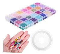 HOMSFOU 1960 Pezzi Perline Colorate per Creazioni Fai da Te Perline Artificiali per Braccialetti e Collane per e Decorazioni