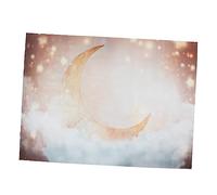 HOMSFOU 1pezzi Moon Photography Backdrop Cloth Decor Scene Background for Events Parties and Home Decoration and Versatile Moon Scene Prop