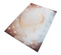 HOMSFOU 1pezzi Moon Photography Backdrop Cloth Simple Design for Home Decoration Live Broadcast and Event Setup and Portable Fabric for Photography Use
