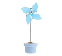 HOMSFOU 1pezzi Portafoto da Tavolo in Plastica Forma di Vaso con Mulino Vento Clip Decorativa per Foto e Note Colore Azzurro per Ufficio Casa e Feste