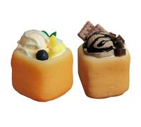 HOMSFOU 2 Cibo in Miniatura: Mini Gelato, Toast, per Casa delle, Dessert, Decorazione, Accessori per Micro Paesaggio Fai da Te, Casa delle