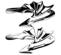 HOMSFOU 2 Pezzi Anello Resistente All'usura e Robusto Angelo e Diavolo Design Unico in Lega Regolabile Accessorio Versatile per Coppie per Ogni Occasione