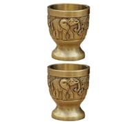 HOMSFOU 2 Pezzi Bicchieri da Whisky Vintage in Lega 15ml Ornamenti Creativi, Calici da Shot Decorativi per Feste, Bar e Uso Domestico