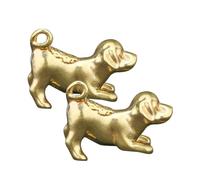 HOMSFOU 2 Pezzi Ciondolo a Catena Chiave Animale Domestico Cani Medaglietta Di Riconoscimento Tag Del Cane Di Grandi Dimensioni Ciondolo Portachiavi Decorativo Golden Ottone