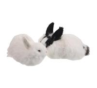 HOMSFOU 2 Pezzi Coniglio Realistico in Peluche, Coniglio Decorativo, Pelliccia Sintetica, Effetto Realistico, per Libri e Sacchetti Regalo, Decorazione Pasquale