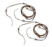 HOMSFOU 2 Pezzi Decorazione Realistico e Resistente Filo Spinato per Feste Western in PVC Marrone per Case Infestate e Esposizioni a Tema Halloween