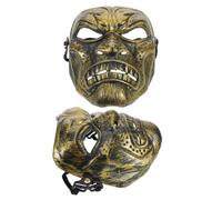 HOMSFOU 2 Pezzi Maschera Romana Vintage Oro in Plastico Resistente a Deformazioni Design Unico e Effetto Fantasma Realistico per Halloween e Feste a Tema