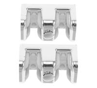 HOMSFOU 2 Pezzi Paracolpi Porta Scorrevole in Vetro per Bagno, Blocco Guida per Porta Doccia, Plastica, Forma Montagna, Argento, 4,80x3,00x2,40cm, Foro 4mm