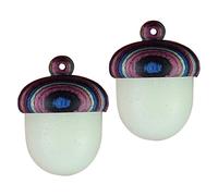 HOMSFOU 2 Pezzi Pendente Legno Forma con Acorn Luminosa Charm Decorativi per Diy per Creazioni e Decorazioni