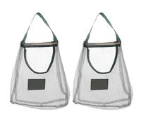 HOMSFOU 2 Pezzi Sacchetti a Rete per Appendere Verdura e Frutta, Borsa a Rete Traspirante in Poliestere Rinforzato, Sacchetto per Aglio e Cipolle, per Conservazione Cucina