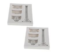 HOMSFOU 2 pezzi Stampo Silicone Barocco per Decorazioni da Torta per Creazioni Fondente Caramelle e Decorazioni per Cupcake e Versatile per Feste e