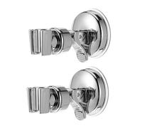 HOMSFOU 2 Pezzi supporto doccia a ventosa argento supporto doccia con ventosa da bagno Silver