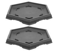 HOMSFOU 2 Pezzi Vassoio Esagonale per Vasi di Fiori in Plastica Resistente, Piatto Sottovaso Antigoccia per Piante da Interno, Base per Fioriere Bonsai Antiscivolo per Protezione