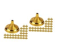 HOMSFOU 2 Set Base Del Pennone Porta Del Palo Della Bandiera Supporto Base Bandiera Titolari Scrivania Mini Stand Portabandiera Piccolo Supporto Per Bandiera Plastica Pp D'oro 30 Pezzi * 2