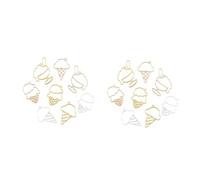 HOMSFOU 2 Set Charm Pendant Mixed Metal Styles Creative Ice Shapes For Diy Jewelry Making K Accessori Per Collane Bracciali Portachiavi E Progetti Scrapbooking 9 Pezzi * 2