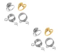 HOMSFOU 2 Set Connettore del Cavo delle Dita Principiante Principianti Semiminima Anelli per Maglieria per Filato Lavorare A Maglia Anelli all'Uncinetto Acciaio Inossidabile 4 Pezzi * 2