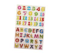 HOMSFOU 2 Set Di Puzzle Alfanumerici Giocattoli Per Puzzle Di Numeri In Legno Per Piccoli Puzzle Dell'Alfabeto In Legno Puzzle Di Numeri Per Piccoli Puzzle Di Lettere