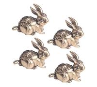 HOMSFOU 2 Set Keeychain Di Coniglio Di Rame Carino Portachiavi Coniglietto Soffice Ciondolo Ciondoli Di Coniglietto Catena Mini Chiave Accessori Portachiavi Coniglio Ottone 4 Pezzi*2