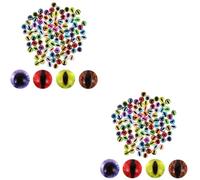 HOMSFOU 2 Set Occhi Artificiali per L'arredamento Bambola Accessori delle Bambole Occhi Artificiali per Le Vacanze Occhi Artificiali per Fai da Te Bicchiere 100 Pezzi*2