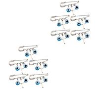 HOMSFOU 2 Set Pin A Sospensione Blu Occhio Cambino Male Sospeso Arredamento Malvagio Clip Di Scialle Fermaglio Per Sciarpa A Scialle Clip Del Cappello Spilla Malocchio Lega 5 Pezzi*2