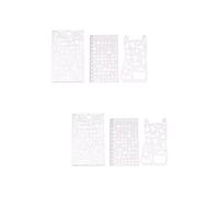 HOMSFOU 2 Set Righello Multifunzionale Acciaio Inossidabile per Stencil per Diario Scrapbooking E Progetti Fai da Te 3 Pezzi * 2