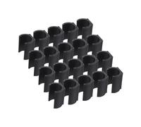 HOMSFOU 20 pezzi Clip per Tubo in Plastica Supporti Antiscivolo per Gambe di Sedie da Ufficio Protezioni Resistenti per Tubazioni Rotonde Cuscinetti Neri per Pavimenti