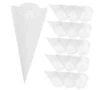 HOMSFOU 20 Pezzi Coni Portaconfetti Trasparente per Decorazioni Matrimonio e Feste Vintage Facili da Piegare e Personalizzare per Confetti Comunioni e Cerimonie