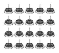 HOMSFOU 20 Pezzi Cuscinetti per Gambe di Sedie Chiodo, Argento | PVC e Ferro, Tampone in Gomma, Facile da Installare, per Cucina, Legno, Piastrelle e Biblioteca