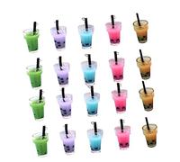 HOMSFOU 20 Pezzi Portachiavi e Bubble Tea Accessori Colorati per Gioielli Fai da Te Decorazioni Divertenti e Creative per Borse Telefono e Abbigliamento