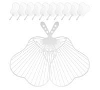 HOMSFOU 20 Pezzi Telaio Ventaglio Fai da Te in Plastica Bianca, Robusto | Materiale per Creazioni, Si Colora e Si Scrive Sopra, Stile Vintage Unico, Regalo per Amici e Occasioni Speciali