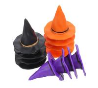 HOMSFOU 24 Pezzi Mini Cappello da Strega in Plastica per Bottiglie e Case delle Bambole, Resistente e Decorazione Unica per Feste di Halloween e Progetti Fai-da-te