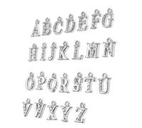 HOMSFOU 26 Pezzi Ciondoli Alfabeto con Strass Accessori per Creazione Gioielli e Progetti Fai da Te per Bracciali e Collane Design Leggero e Resistente