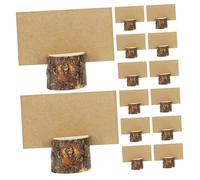 HOMSFOU 26 set Clip Memo in di Tronchetto con Carte Bianche per Segnaposto Matrimonio e Organizer Supporto Note e da Tavolo