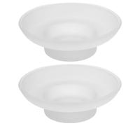 HOMSFOU 2Pezzi Bar Soap Dish in Vetro Trasparente, Sponge Holder Tray, Mini Piatto, per Kitchen Sink e Bagno