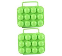 HOMSFOU 2pezzi Portauova Verde Contenitore Per Uova Pratico e Resistente Per Cucina e -nic Protezione Ottimale Contro Le Rottture