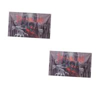 HOMSFOU 2pezzi Sfondo Spaventoso Per Halloween Decorazione Per Feste Con Pattern Di Scheletri Per Foto e Atmosfera Da Incubo