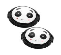 HOMSFOU 2pezzi Tappo per Obiettivo con Presa Centrale per Fotocamera Protettore Antigraffio per Obiettivo da Design Panda Cartone Animato