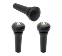 HOMSFOU 3 Pezzi Coda di Violino in Ebano Nero senza Occhio di Pesce, Accessori Musicali Stabili per Amanti del Violino e Suonatori, Design Classico ed Elegante