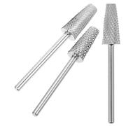 HOMSFOU 3 Pezzi Punte Resistenti e Pratiche per Manicure e Pedicure in Acciaio Tungsteno a Forma di Cono per Trapano Unghie per Spa e Istituto di Bellezza