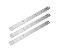 HOMSFOU 3 pezzi Righelli Dritti in Acciaio Inox Doppia Faccia Strumenti di Misurazione Leggeri e Resistenti per Disegno Ingegneria e Scuola