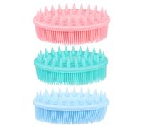 HOMSFOU 3 Pezzi Spazzola da Bagno in Silicone, Spazzola per Chioma e Shampoo, Massaggio Delicato e Pulizia Gentile, per Neonati