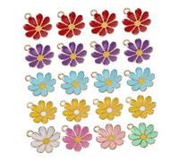 HOMSFOU 30 Pezzi Ciondoli Margherita Mini Colorati in Leggera per Creazioni Gioielli Te Collane Bracciali Orecchini Bomboniere Festa Matrimonio