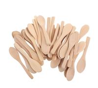 HOMSFOU 36 Cucchiai di Legno per Maschera Viso, Accessorio Portatile per Prendere Polvere Maschera, per Casa e Salone di Bellezza, Colore Beige