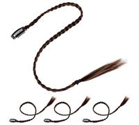 HOMSFOU 4 Pezzi Extension Chioma Intrecciati Clip Coda di Cavallo Sintetica Morbida e Resistente in Fibra ad Alta Temperatura per Donne, per Acconciature Eleganti