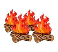 HOMSFOU 4 Pezzi Modello Gonfiabile Fuoco da Campeggio Rosso in Pvc Portatile e Sicuro per Decorazioni Realistiche a Feste All'aperto e Raduni Vari