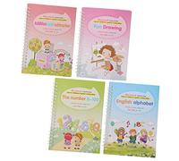 HOMSFOU 4 Pezzi Quaderni Pratici per Scrittura Inglese per Design Allenamento Alla Calligrafia Magica Pratica Facile e per Piccoli